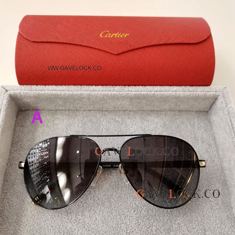 2021 Copy Cartier Sunglasses CA0942 Black Frame oval Lenses